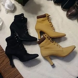 2 pairs of New York Transit heel boots
